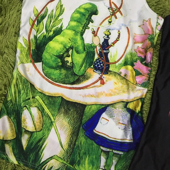 Alice in Wonderland & Little Mermaid Parody Graphic Print Tank Top x 2 Size S - Picture 10 of 10